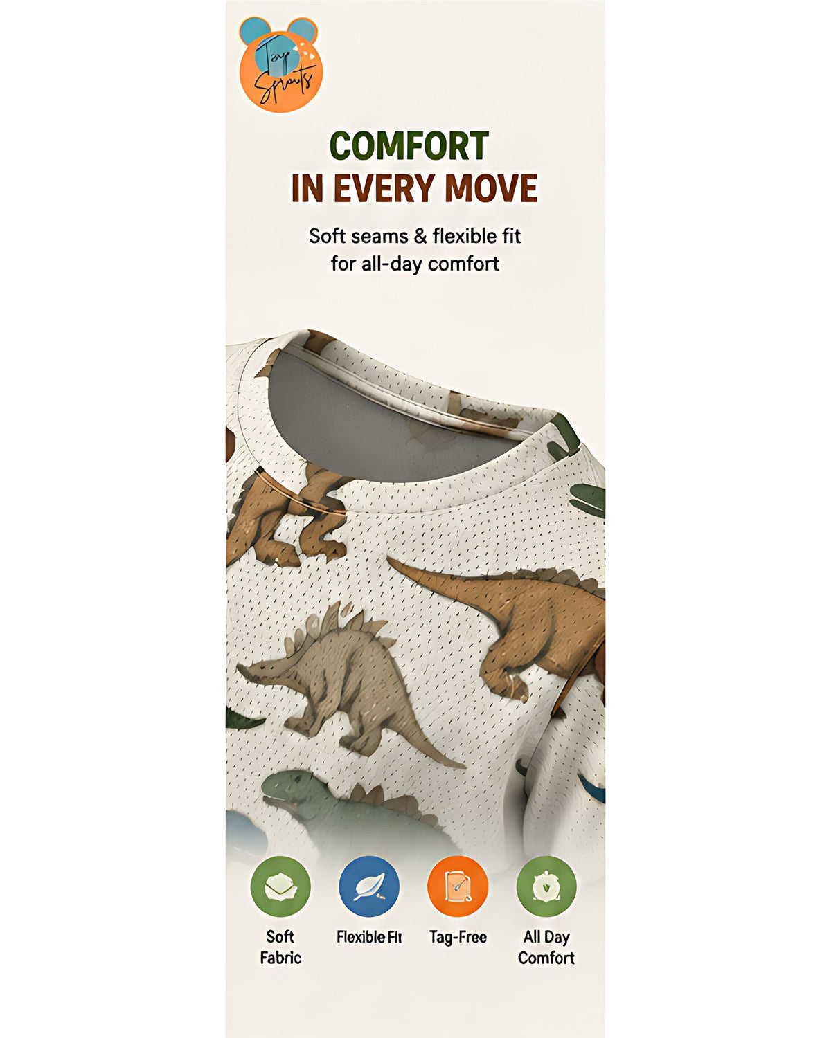 Kids AOP Sports Shorts - Dino - detail 5 of 8