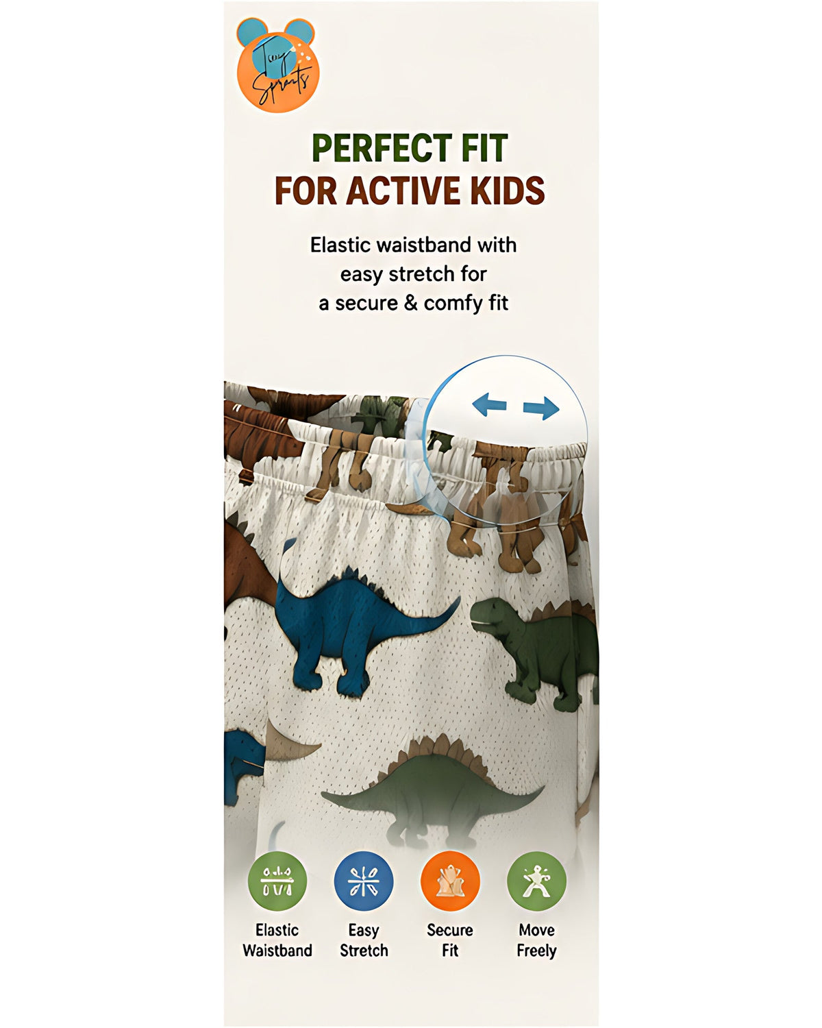 Kids AOP Sports Shorts - Dino - detail 6 of 8