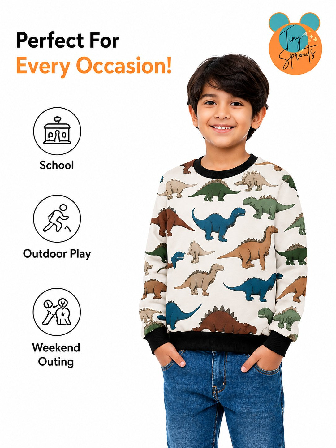 Dino Sweatshirt – fabric detail