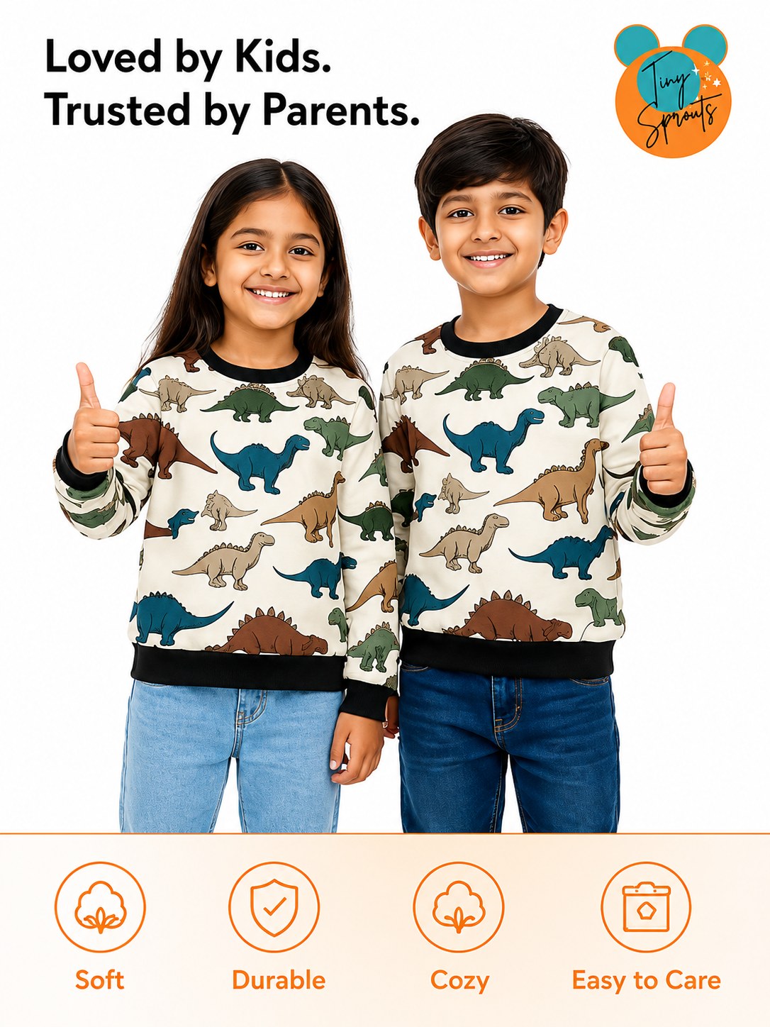 Dino Sweatshirt – close-up details