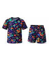 Tiny Sprouts Dragon Kite Flight School Kids AOP Sports Set - t-shirt and shorts, front view