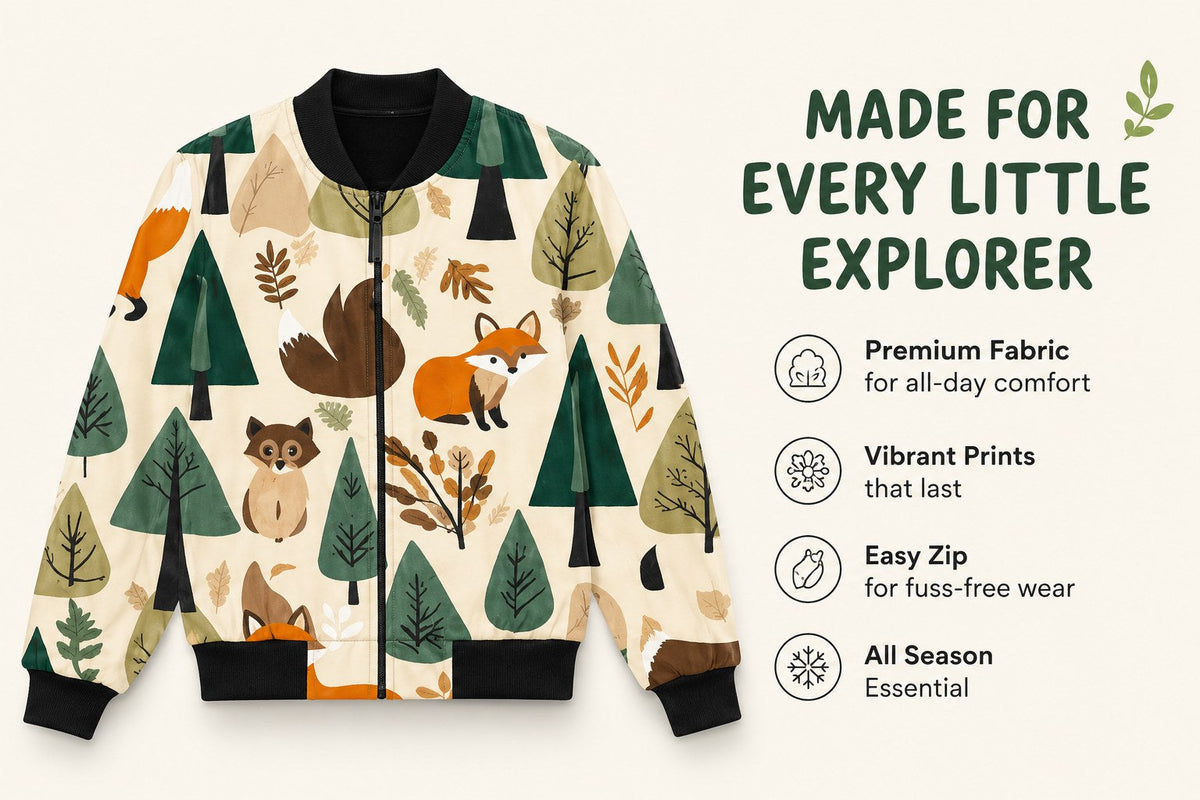 Forest Bomber Jacket – fabric detail