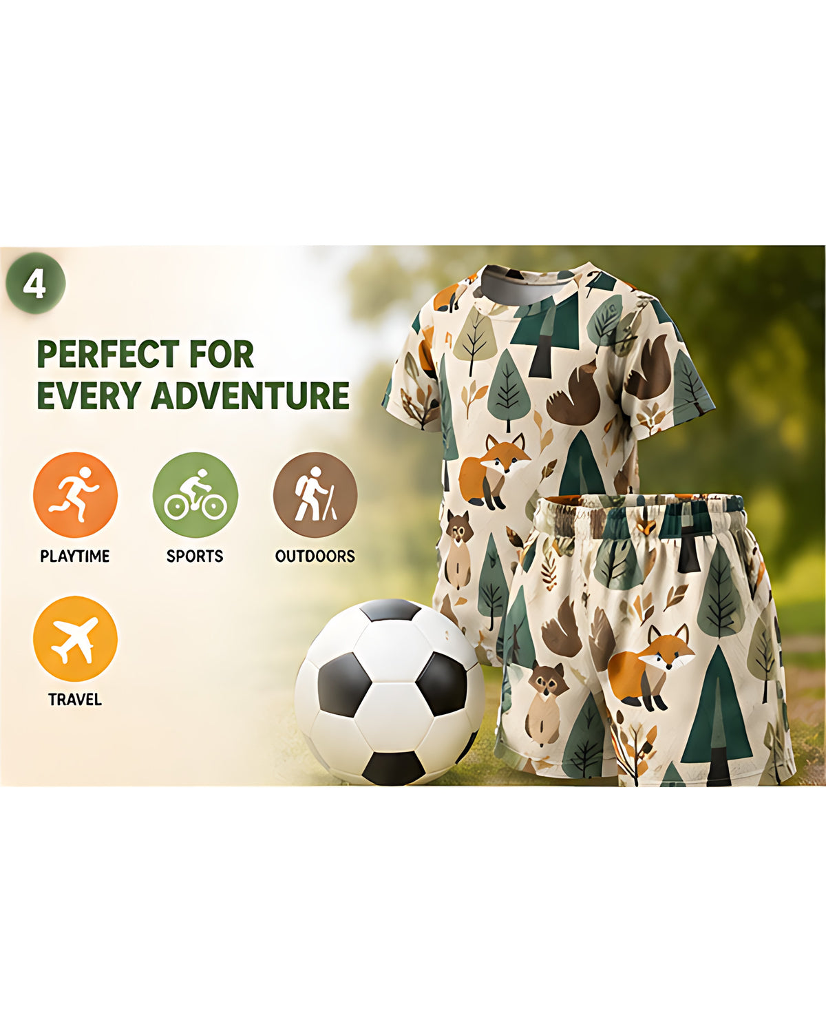 Tiny Sprouts Forest Kids AOP Sports Set - detail 4 of 7
