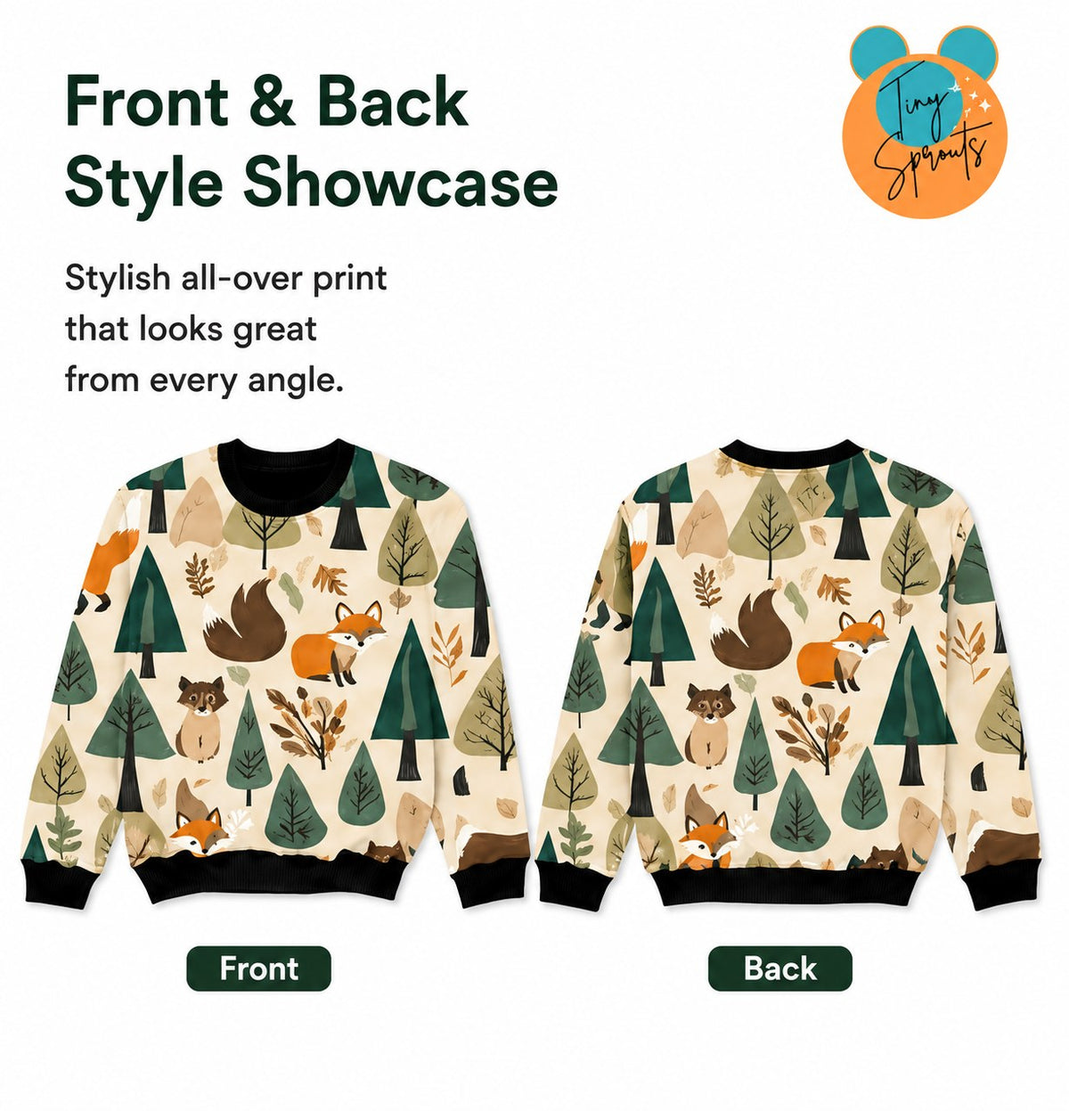 Forest Sweatshirt – front and back view