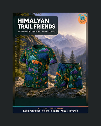 Tiny Sprouts Himalayan Trail Friends Kids AOP Sports Set - detail 1 of 8