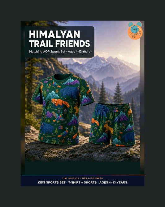 Tiny Sprouts Himalayan Trail Friends Kids AOP Sports Set - detail 1 of 8