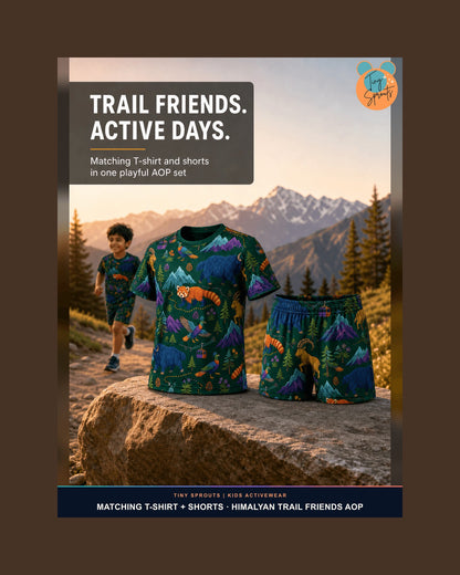 Tiny Sprouts Himalayan Trail Friends Kids AOP Sports Set - detail 8 of 8