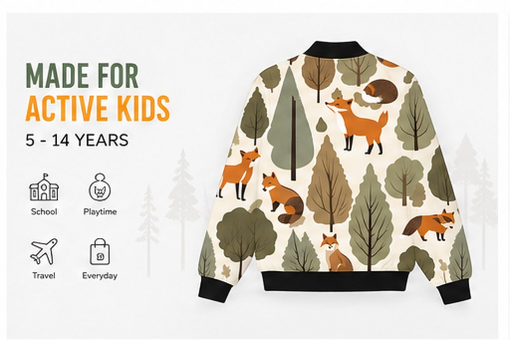 Jungle Fox Bomber Jacket – fabric detail