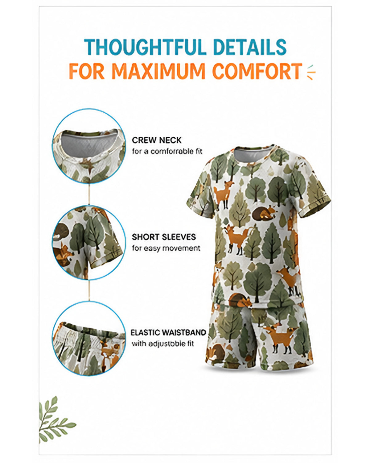 Tiny Sprouts Jungle Fox Kids AOP Sports Set - detail 5 of 8