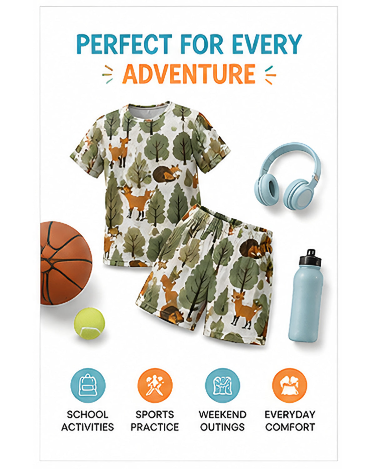 Tiny Sprouts Jungle Fox Kids AOP Sports Set - detail 7 of 8