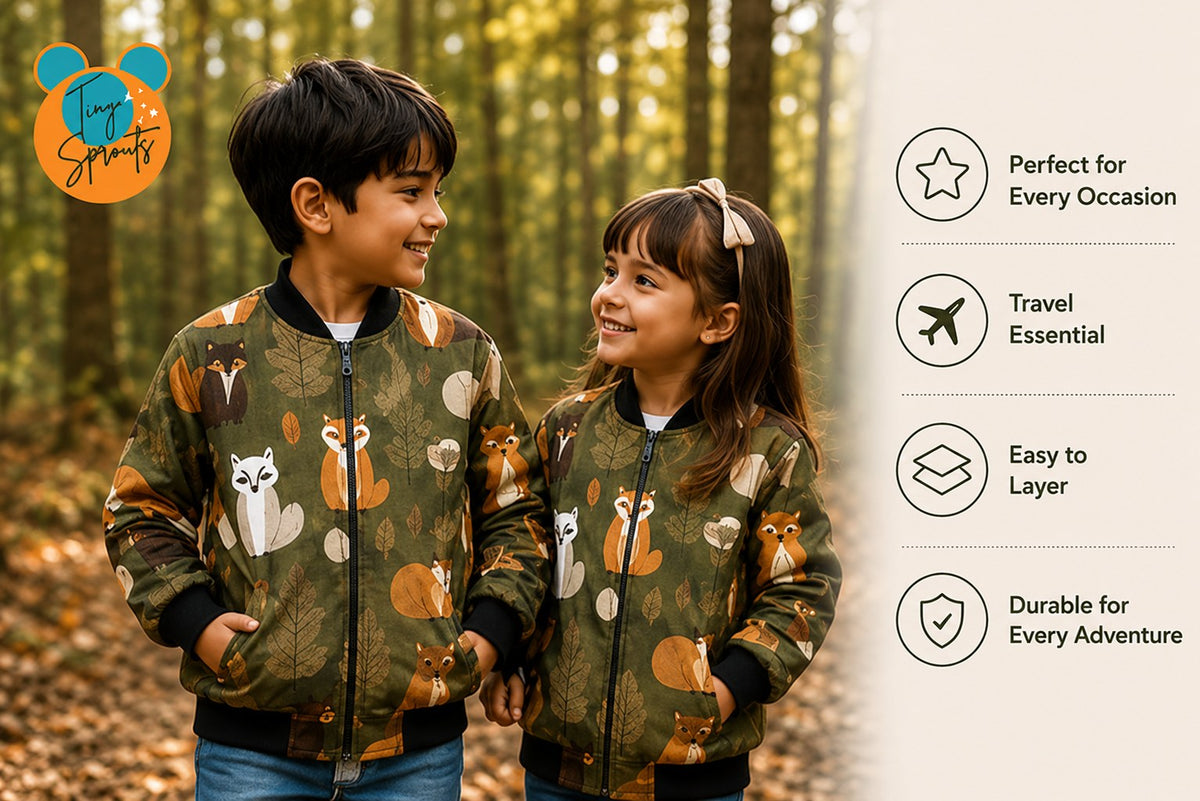 Jungle Leaf Bomber Jacket – close-up details