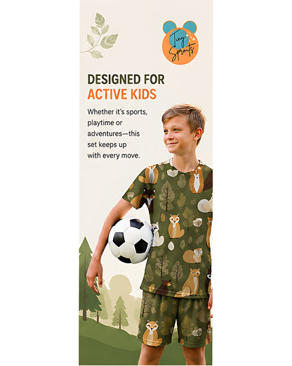 Tiny Sprouts Jungle Leaf Kids AOP Sports Set - detail 2 of 8