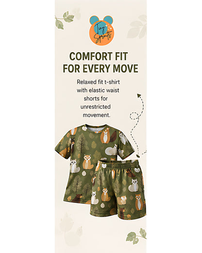 Tiny Sprouts Jungle Leaf Kids AOP Sports Set - detail 5 of 8