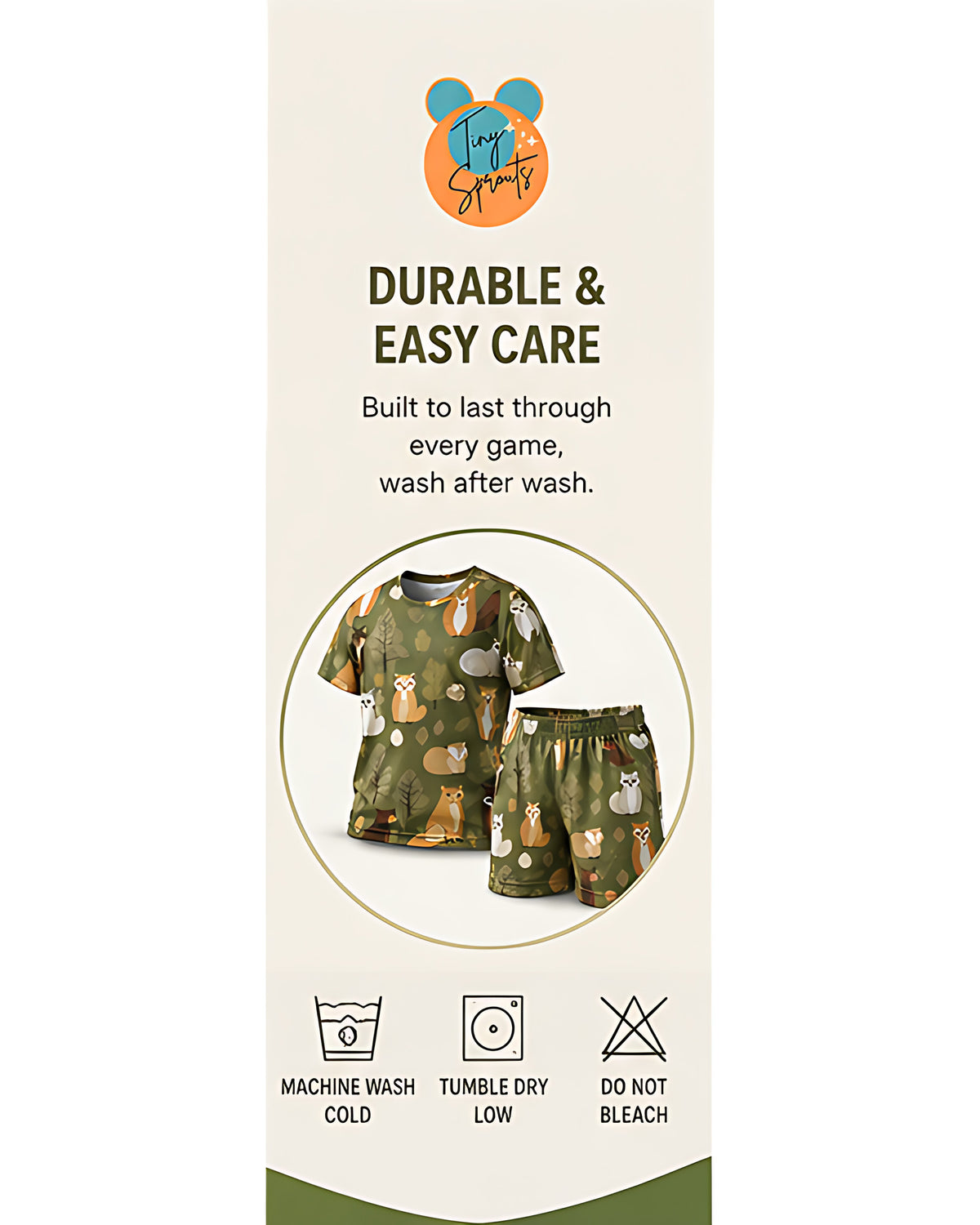 Tiny Sprouts Jungle Leaf Kids AOP Sports Set - detail 7 of 8
