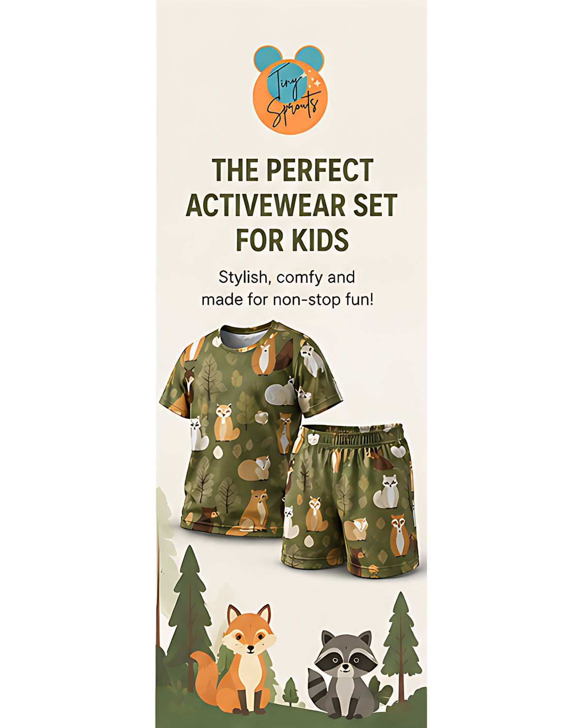 Tiny Sprouts Jungle Leaf Kids AOP Sports Set - detail 8 of 8