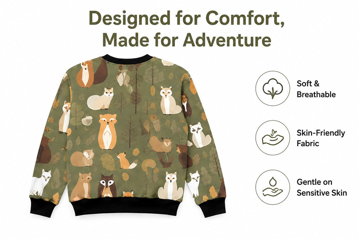 Jungle Leaf Sweatshirt – fabric detail