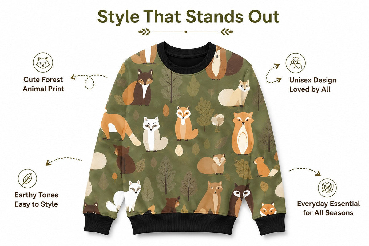 Jungle Leaf Sweatshirt – close-up details