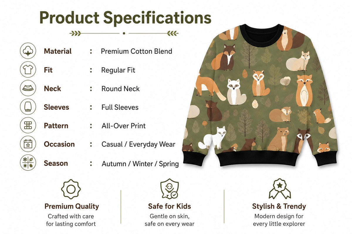 Jungle Leaf Sweatshirt – size guide