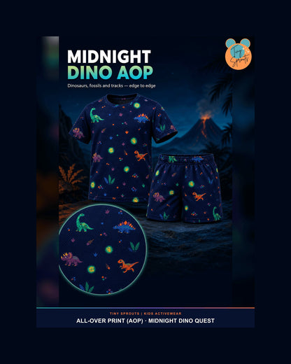 Tiny Sprouts Midnight Dino Quest Kids AOP Sports Set - detail 4 of 8