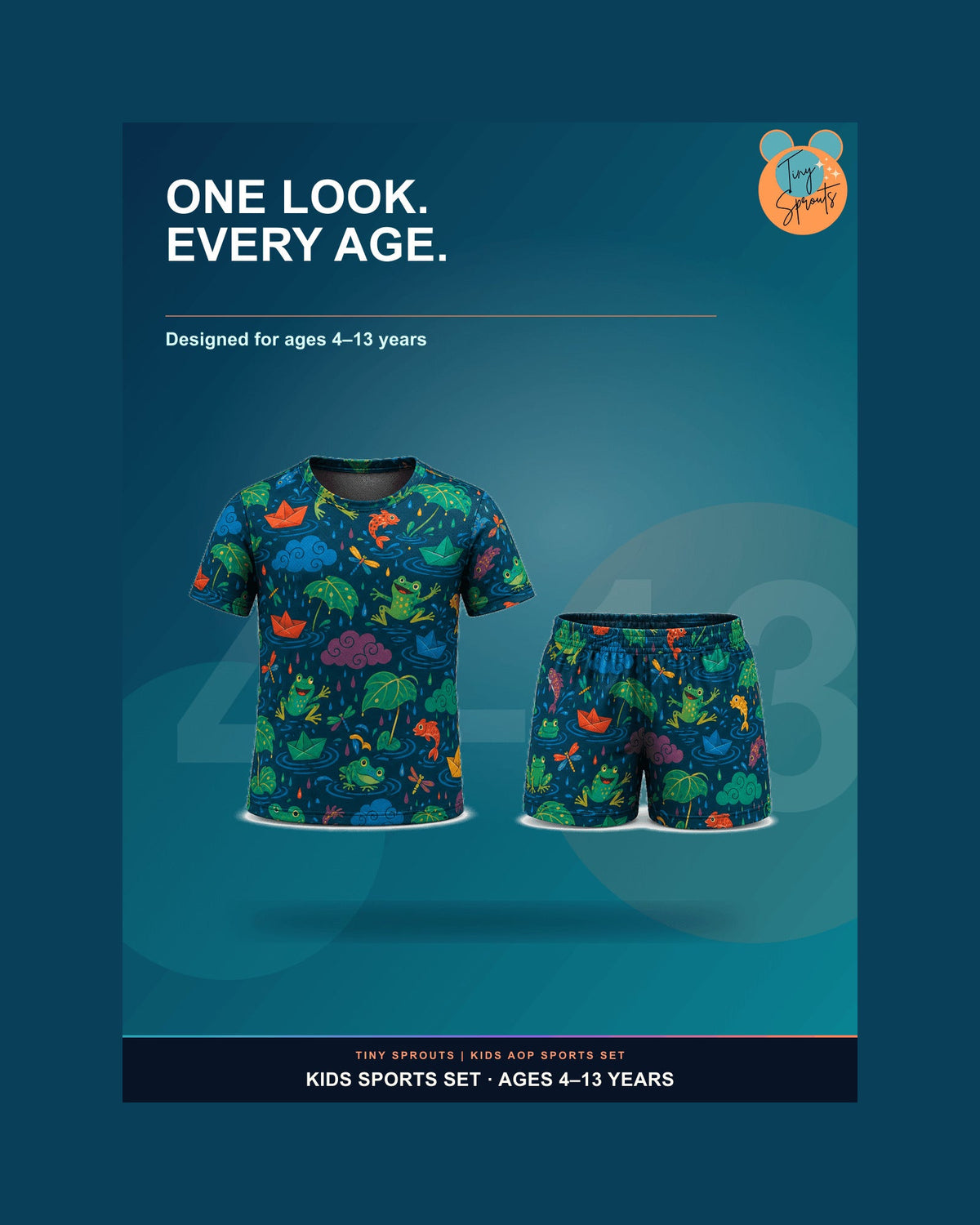 Tiny Sprouts Monsoon Puddle Adventure Kids AOP Sports Set - detail 7 of 8