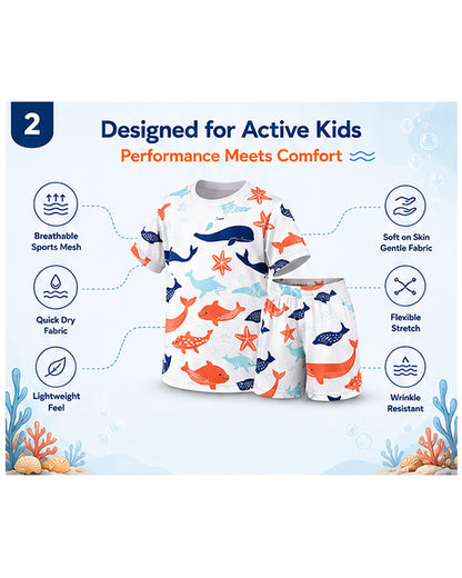 Tiny Sprouts OceanWhale Kids AOP Sports Set - detail 2 of 8