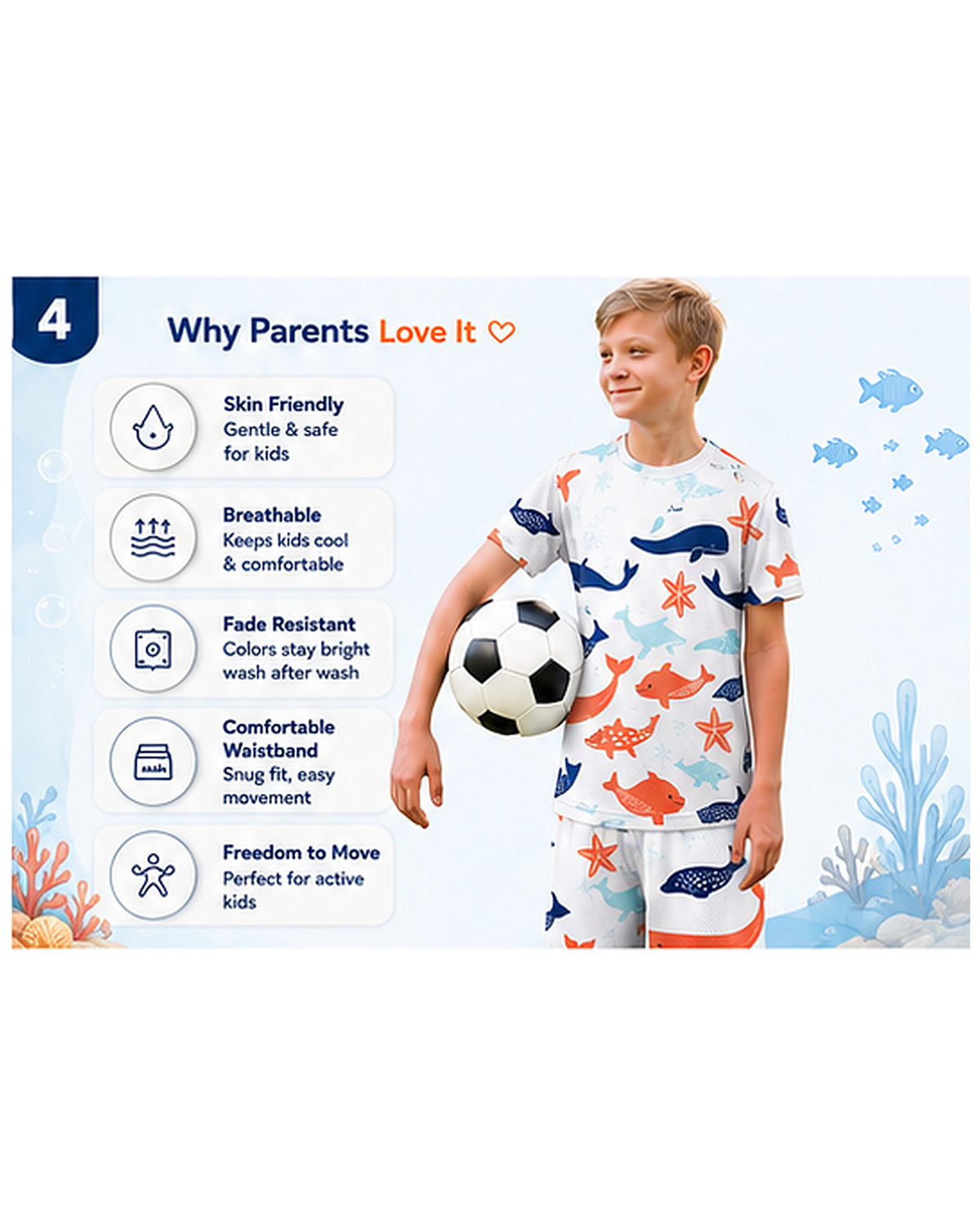 Tiny Sprouts OceanWhale Kids AOP Sports Set - detail 4 of 8