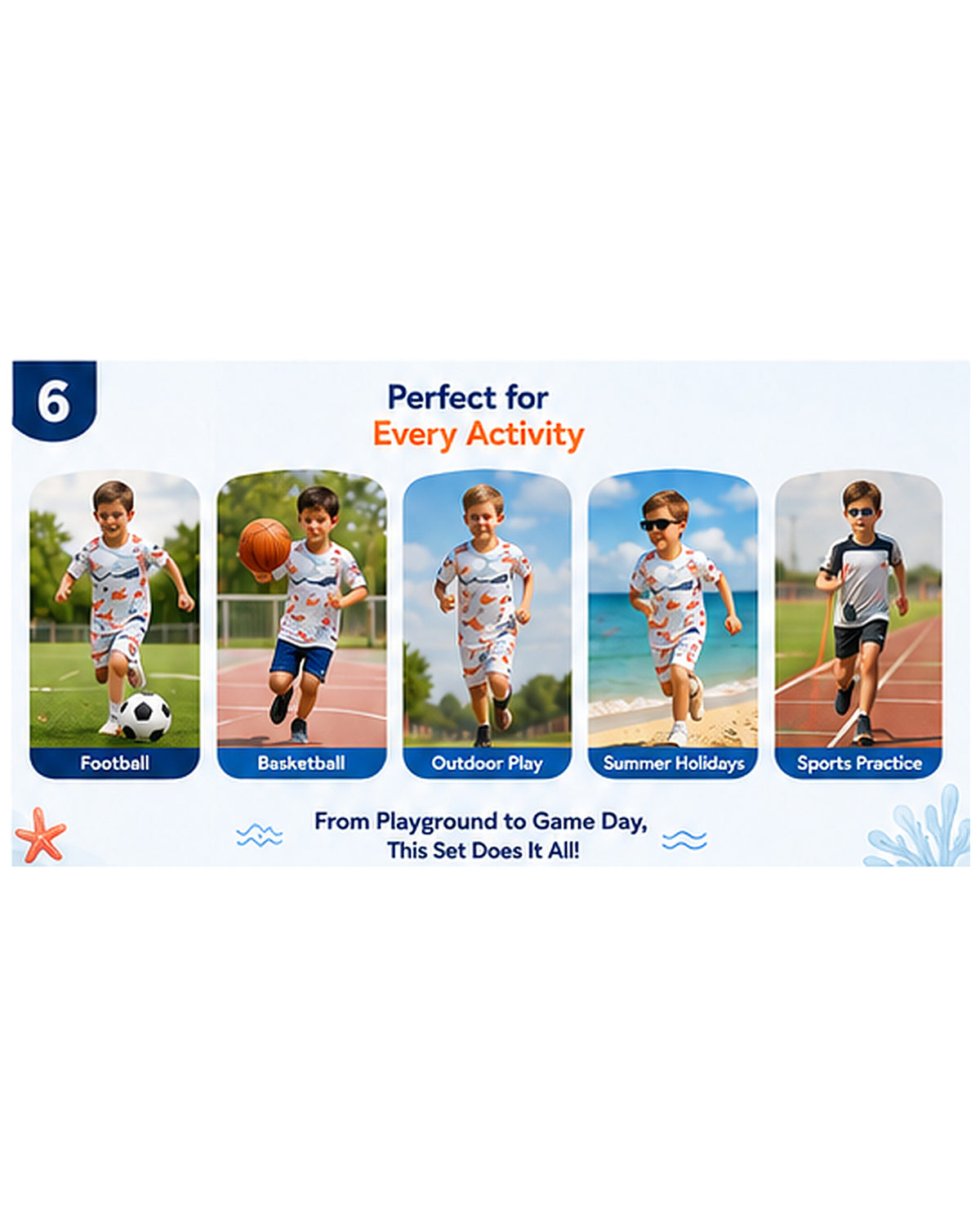 Tiny Sprouts OceanWhale Kids AOP Sports Set - detail 6 of 8