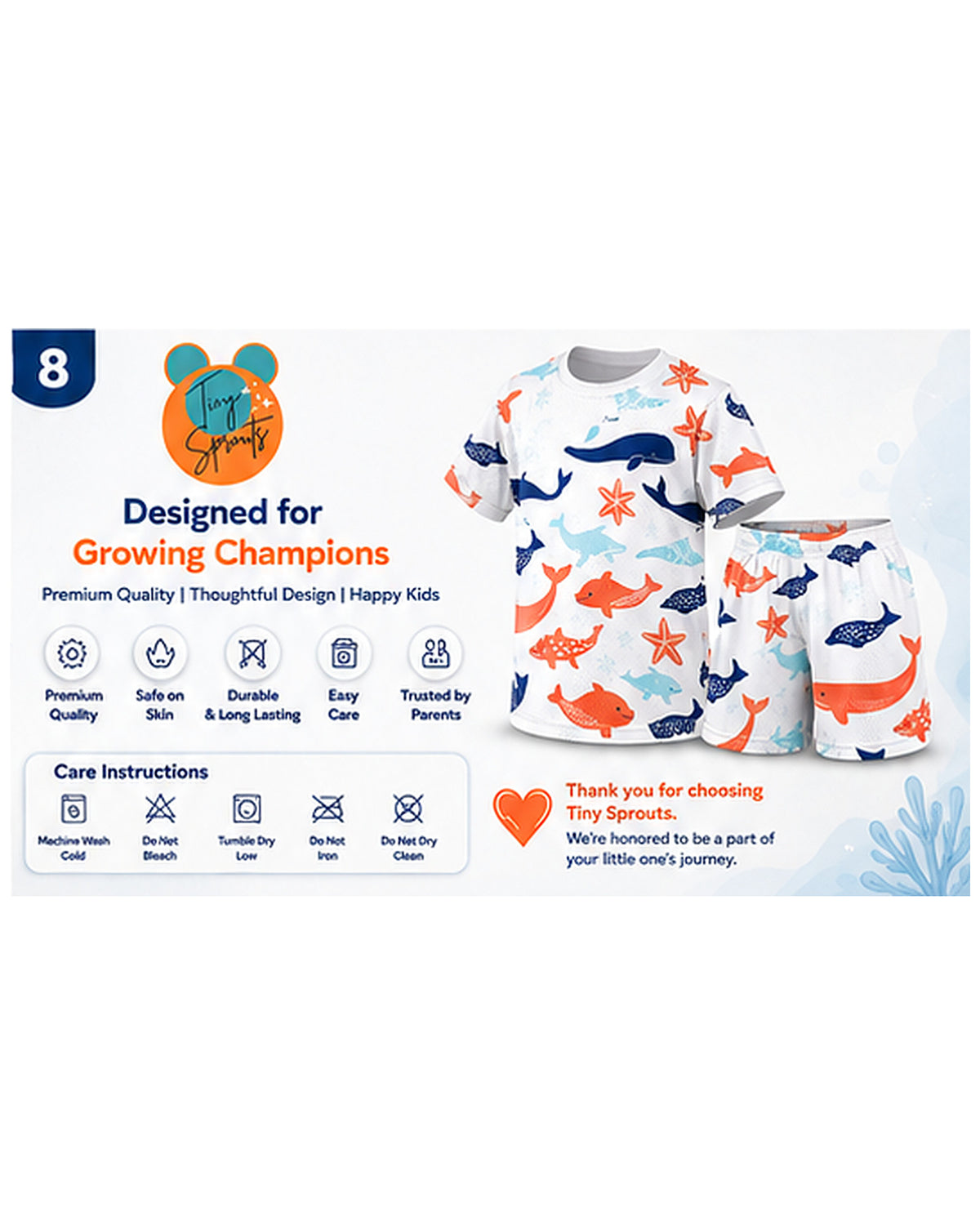 Tiny Sprouts OceanWhale Kids AOP Sports Set - detail 8 of 8