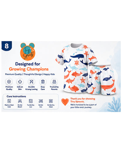 Tiny Sprouts OceanWhale Kids AOP Sports Set - detail 8 of 8