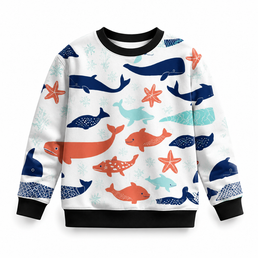 Tiny Sprouts Ocean Whale Kids Sweatshirt