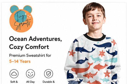 Tiny Sprouts Ocean Whale Kids Sweatshirt - detail 1 of 8