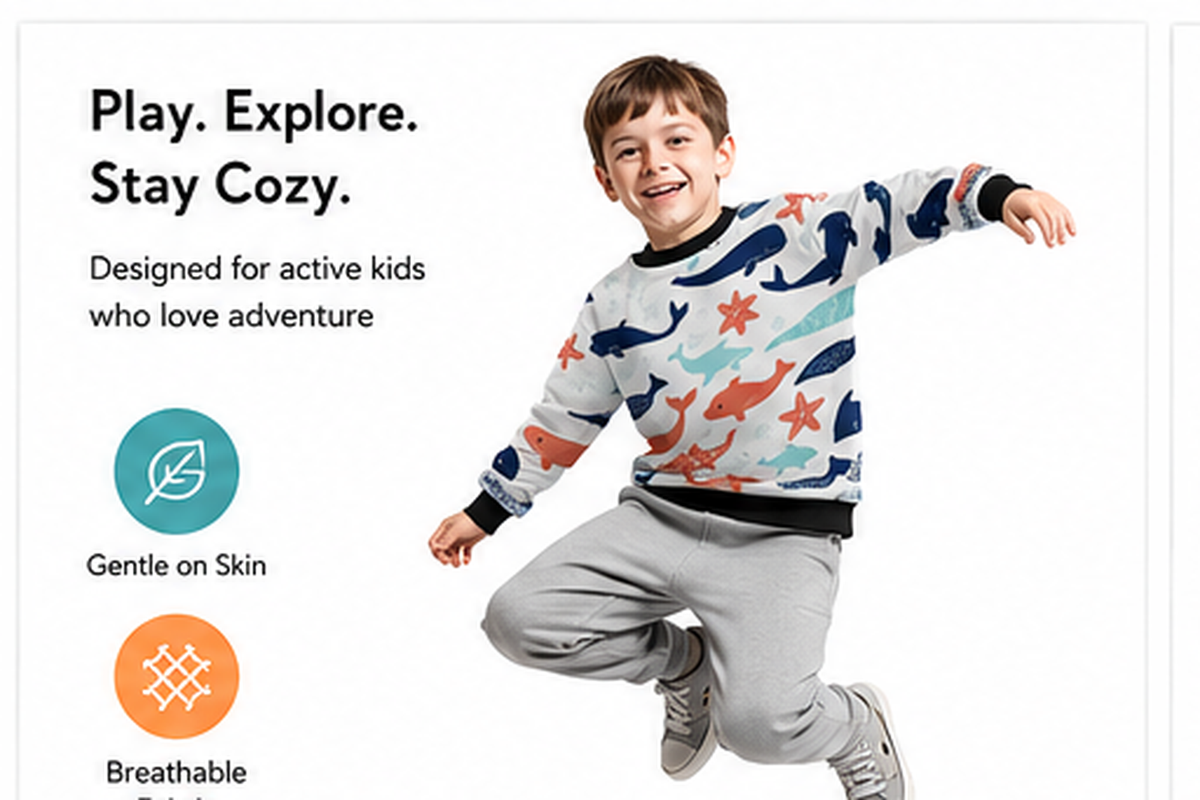 Tiny Sprouts Ocean Whale Kids Sweatshirt - detail 2 of 8
