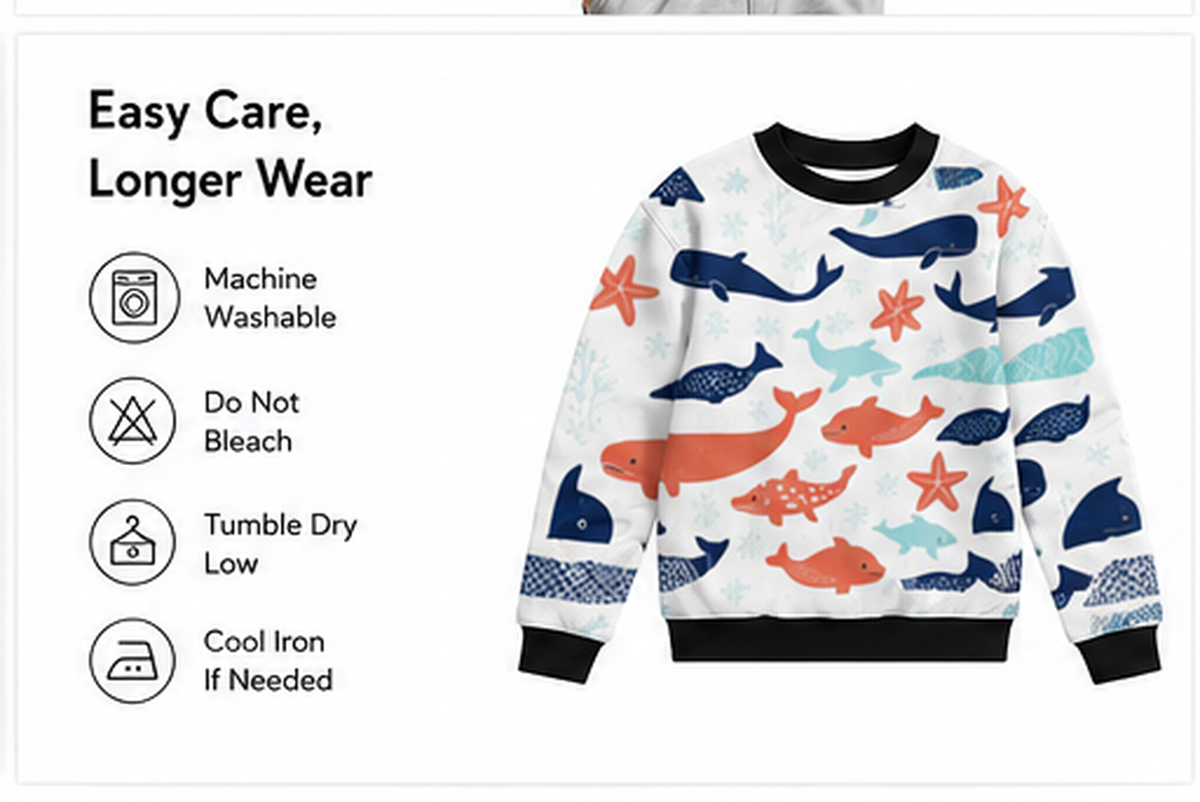 Tiny Sprouts Ocean Whale Kids Sweatshirt - detail 7 of 8