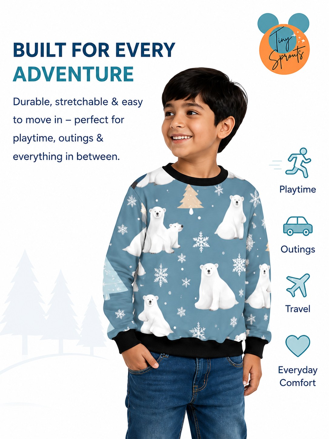 Polar Bear Sweatshirt – front and back view