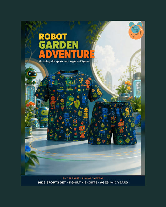 Tiny Sprouts Robot Garden Lab Kids AOP Sports Set - detail 1 of 8