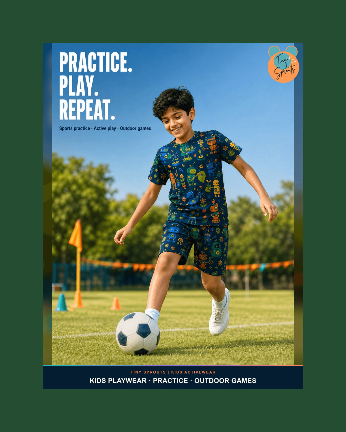 Tiny Sprouts Robot Garden Lab Kids AOP Sports Set - detail 6 of 8