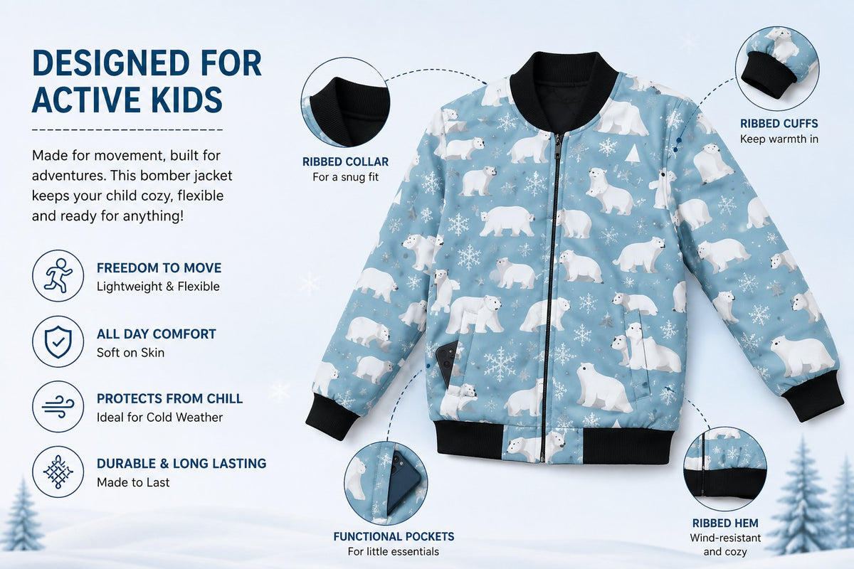 Snow Bomber Jacket – front and back view