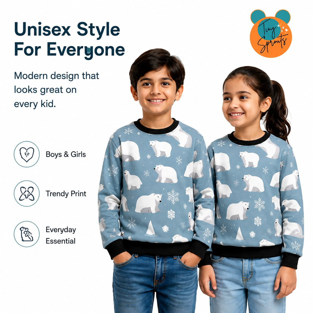 Snow Sweatshirt – front and back view