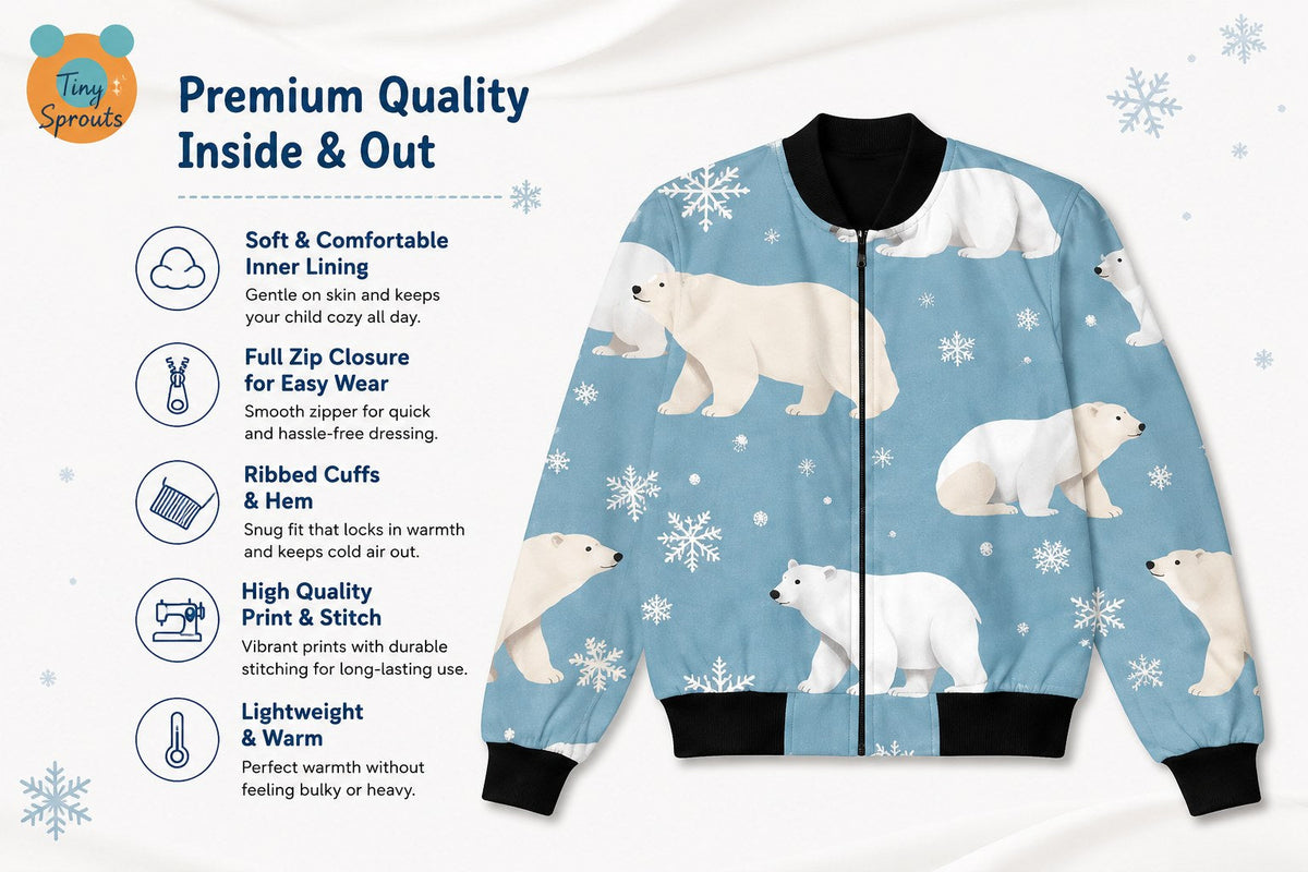 Snow Bear Bomber Jacket – fabric detail