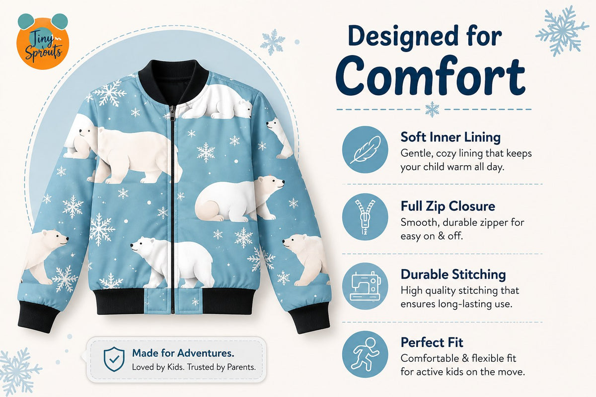 Snow Bear Bomber Jacket – close-up details