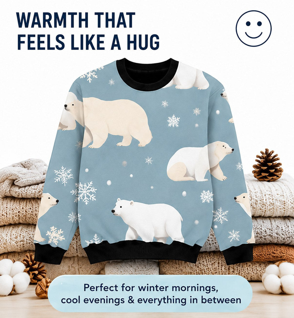 Snow Bear Sweatshirt – close-up details