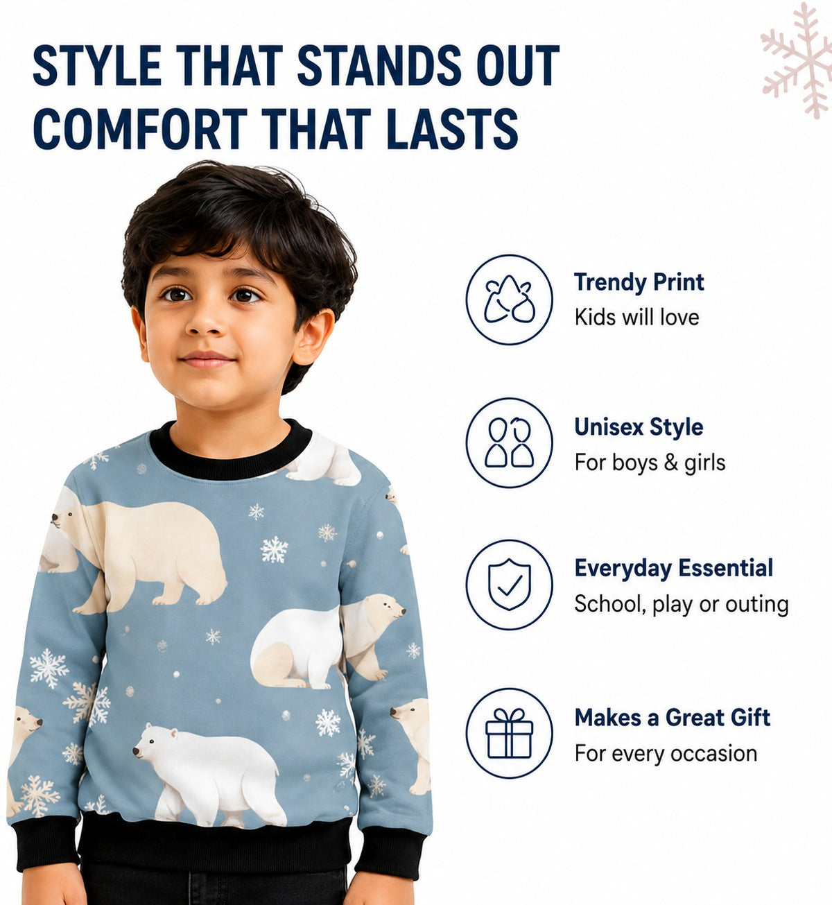 Snow Bear Sweatshirt – size guide