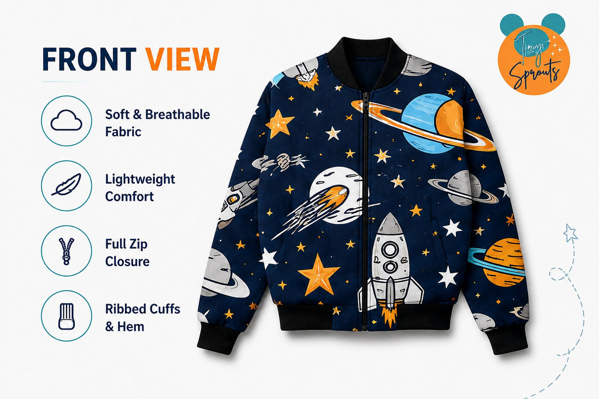 Space Man Bomber Jacket – fabric detail