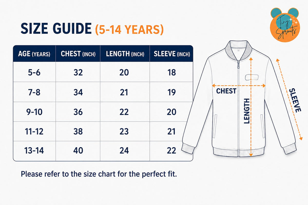 Space Man Bomber Jacket – size guide