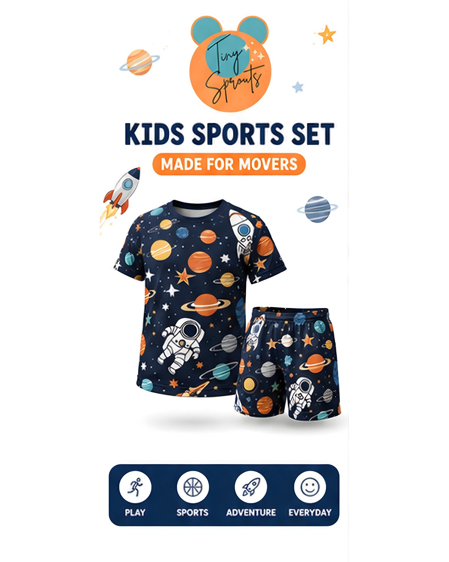 Kids AOP Sports Shorts - SpaceMan - detail 1 of 6