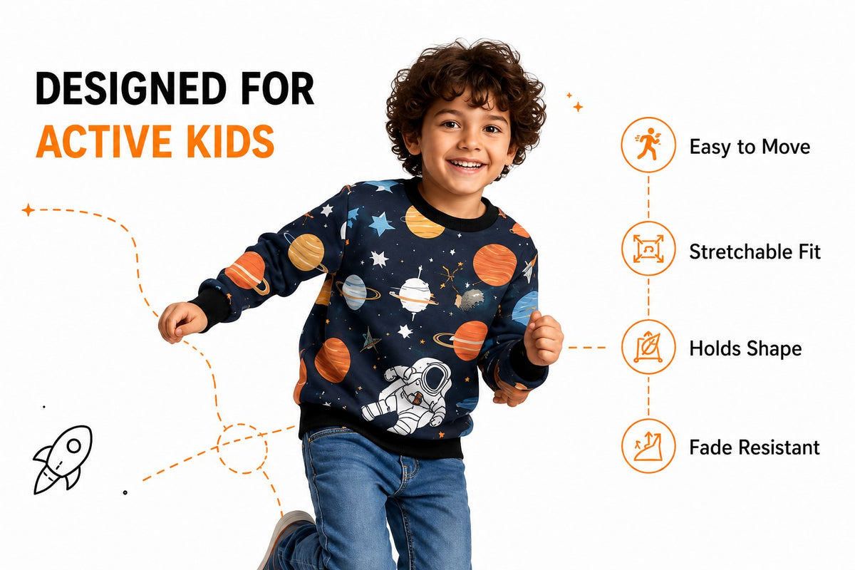 Space Man Sweatshirt – close-up details
