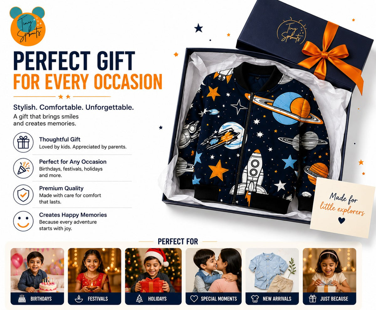 Space & Star Bomber Jacket – size guide
