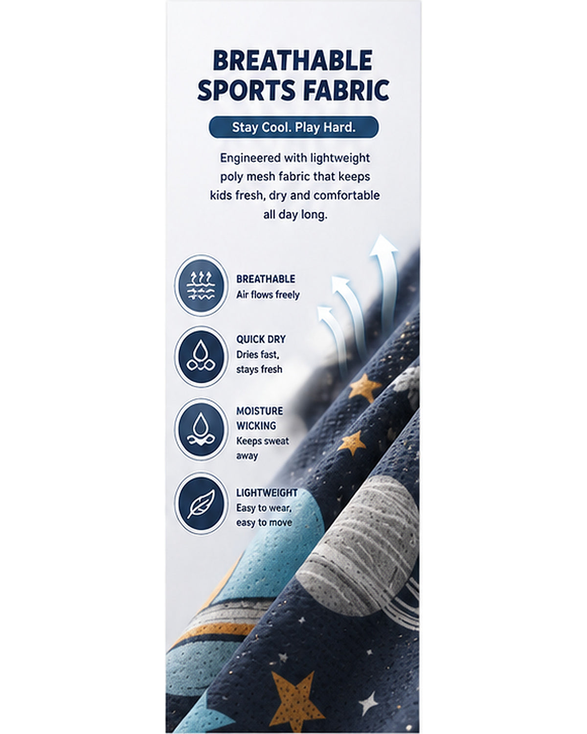 Tiny Sprouts Space & Star Kids AOP Sports Set - detail 2 of 8