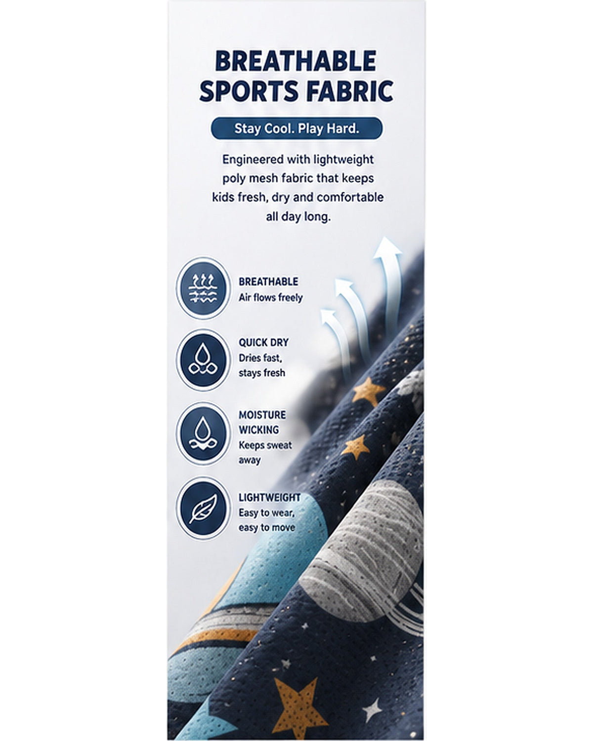 Kids AOP Sports Shorts - Space & Star - detail 2 of 8