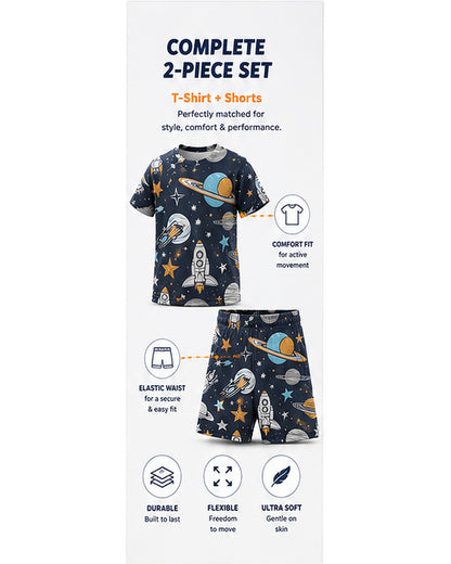 Tiny Sprouts Space & Star Kids AOP Sports Set - detail 3 of 8